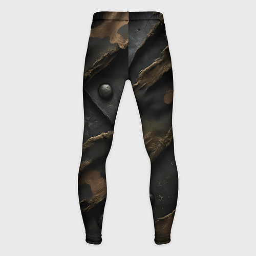 Мужские тайтсы Камуфляжная ткань на металле / 3D-принт – фото 2