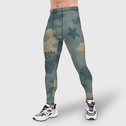 Тайтсы мужские Подводный текстурный камуфляж, цвет: 3D-принт — фото 2