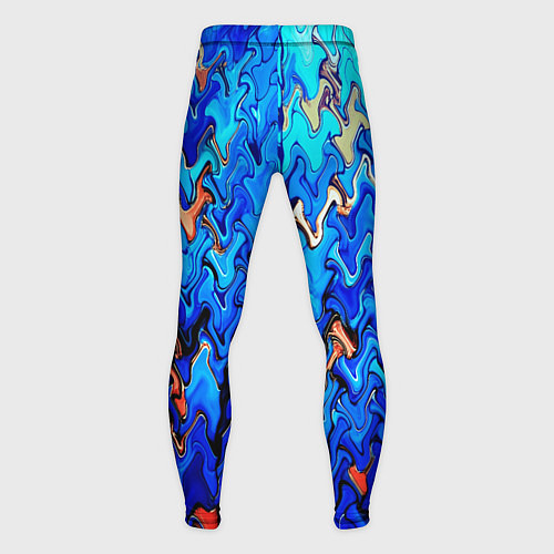 Мужские тайтсы Сине-голубой стекающая абстракция / 3D-принт – фото 2