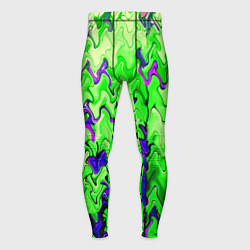 Тайтсы мужские Ярко-зелёный стекающая абстаркция, цвет: 3D-принт
