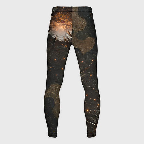 Мужские тайтсы Камуфляж со следами от пуль / 3D-принт – фото 2