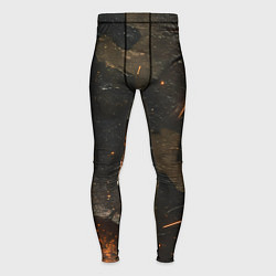 Тайтсы мужские Камуфляж со следами от пуль, цвет: 3D-принт