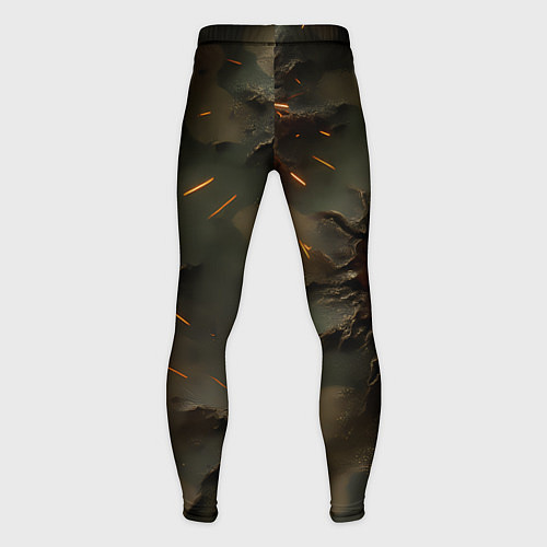 Мужские тайтсы Следы от пуль на камуфляже / 3D-принт – фото 2