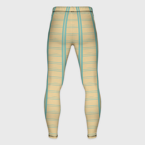 Мужские тайтсы Color beige cage light blue stripes / 3D-принт – фото 2