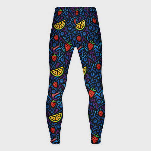 Мужские тайтсы Лимон и клубника паттерн / 3D-принт – фото 2