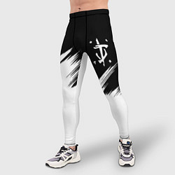 Тайтсы мужские Doom краски черно белый, цвет: 3D-принт — фото 2