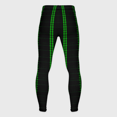 Мужские тайтсы Color black cage green stripes / 3D-принт – фото 2