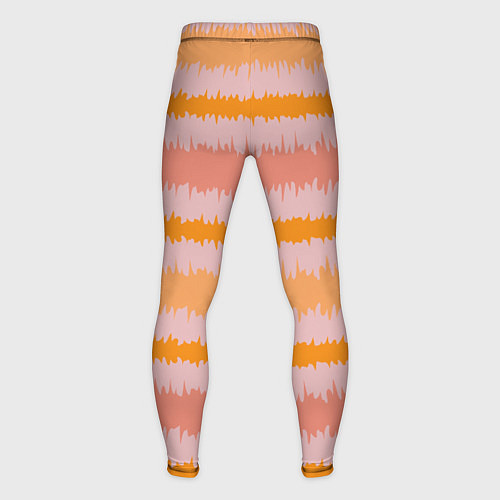 Мужские тайтсы Полосы зигзагообразные оранжево-розовые / 3D-принт – фото 2