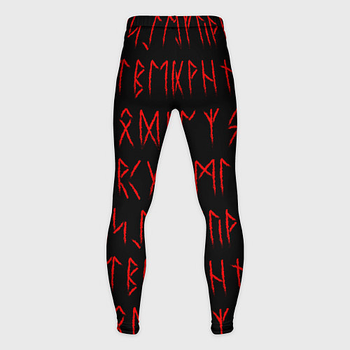 Мужские тайтсы Красные символы древних рун крупные - паттерн / 3D-принт – фото 2