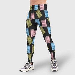 Тайтсы мужские Советские билеты транспорта, цвет: 3D-принт — фото 2