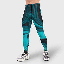 Тайтсы мужские Мраморный малахитовый узор из изумрудных разводов, цвет: 3D-принт — фото 2