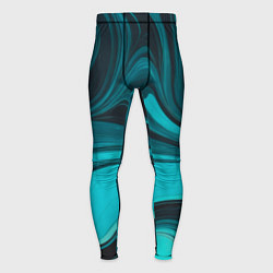 Мужские тайтсы Мраморный малахитовый узор из изумрудных разводов