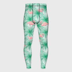 Тайтсы мужские Фламинго и тропики, цвет: 3D-принт
