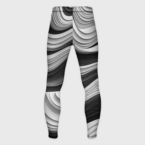 Мужские тайтсы Абстракция серые и черные линии / 3D-принт – фото 2