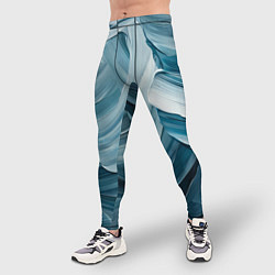Тайтсы мужские Синяя краска импасто, цвет: 3D-принт — фото 2