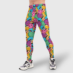 Тайтсы мужские Смайлики - паттерн, цвет: 3D-принт — фото 2