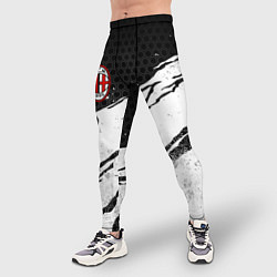 Тайтсы мужские ФК Милан - белый затёртый, цвет: 3D-принт — фото 2