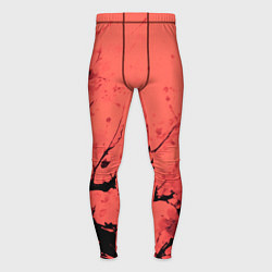 Тайтсы мужские Чёрное дерево абстракция коралловый, цвет: 3D-принт