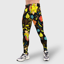 Тайтсы мужские Хохлома узор, цвет: 3D-принт — фото 2