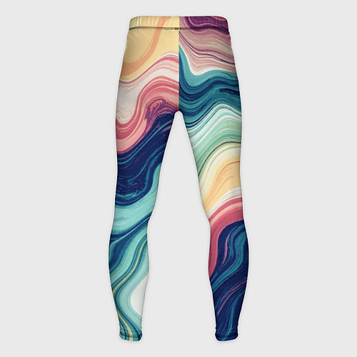 Мужские тайтсы Абстрактные волнистые линии синий / 3D-принт – фото 2