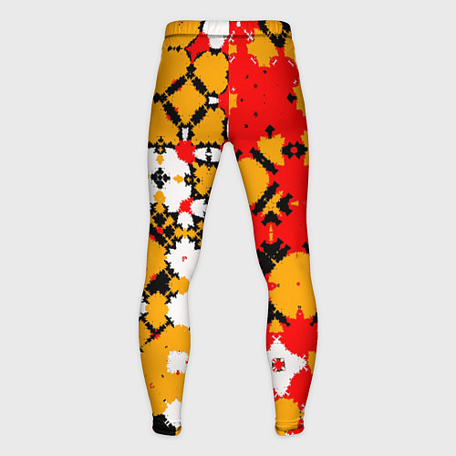 Мужские тайтсы Красно-желтая геометрическая абстракция / 3D-принт – фото 2