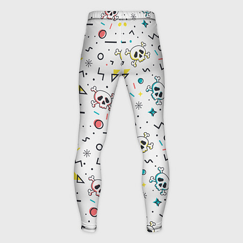 Мужские тайтсы Паттерн с черепами и геометрическими фигурами на Х / 3D-принт – фото 2