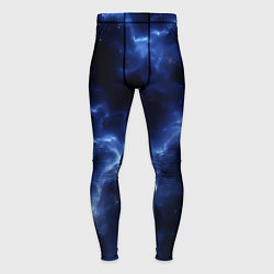 Тайтсы мужские Грозовая абстракция чёрно-синий, цвет: 3D-принт