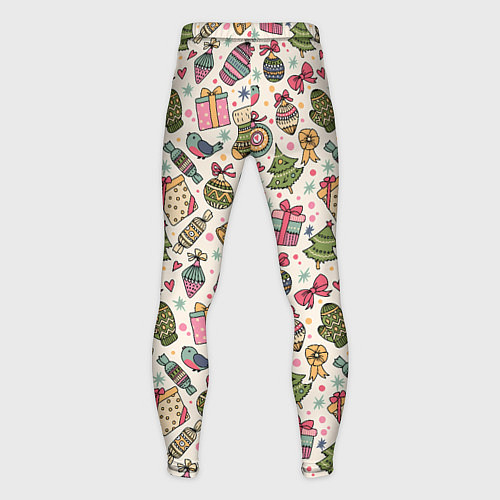 Мужские тайтсы Новогодний паттерн / 3D-принт – фото 2