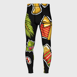 Тайтсы мужские Рождественский вайб, цвет: 3D-принт