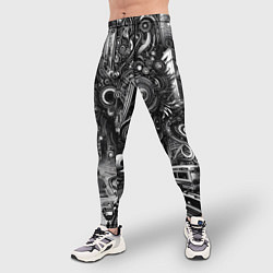 Тайтсы мужские Cyber urban skull - ai art fantasy, цвет: 3D-принт — фото 2