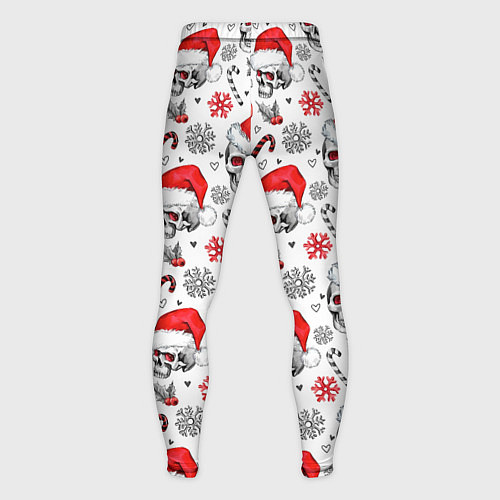 Мужские тайтсы Новогодние черепа / 3D-принт – фото 2