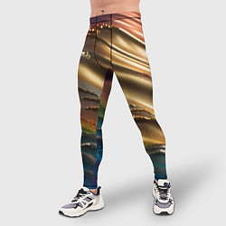 Тайтсы мужские Переливающийся расплавленный металл, цвет: 3D-принт — фото 2