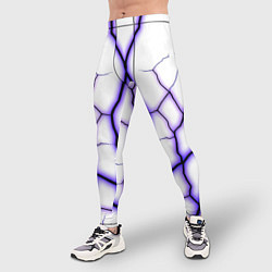 Тайтсы мужские Color white purple, цвет: 3D-принт — фото 2