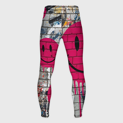 Мужские тайтсы Розовые смайлы граффити / 3D-принт – фото 2