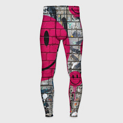 Тайтсы мужские Розовые смайлы граффити, цвет: 3D-принт