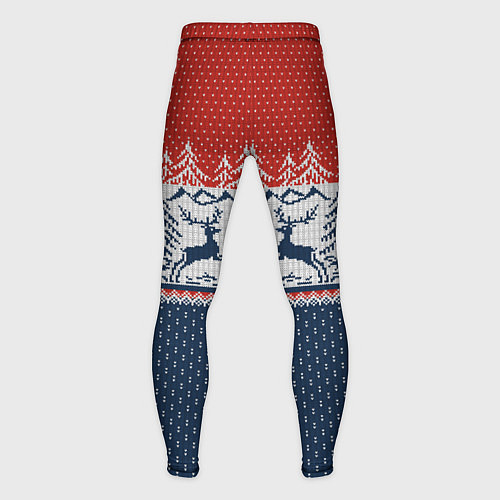Мужские тайтсы Вязаный узор с оленями / 3D-принт – фото 2