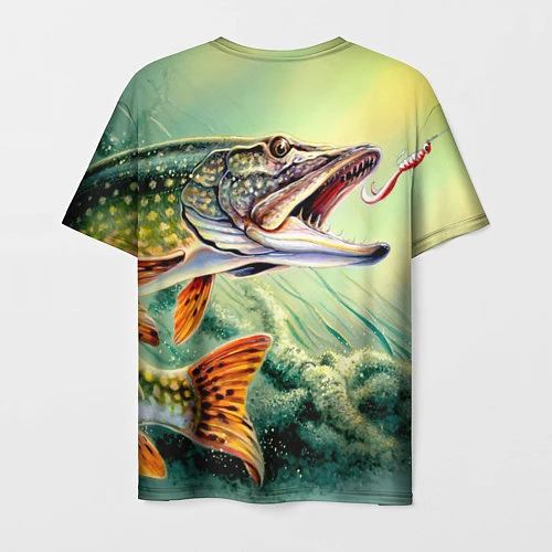 Мужская футболка Лучший щучий рыбак / 3D-принт – фото 2