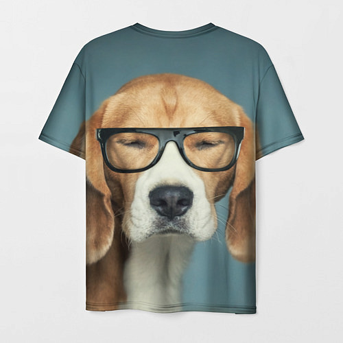 Мужская футболка Бигль в очках / 3D-принт – фото 2