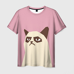 Футболка мужская Grumpy cat pink, цвет: 3D-принт