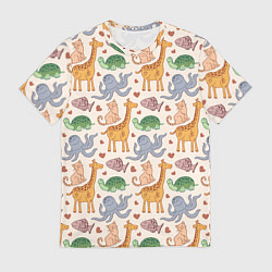 Футболка мужская Летние зверьки, цвет: 3D-принт