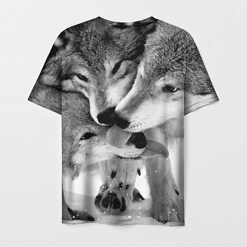 Мужская футболка Волчья семья / 3D-принт – фото 2