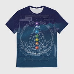 Футболка мужская Йога мандала - энергетические зоны, цвет: 3D-принт