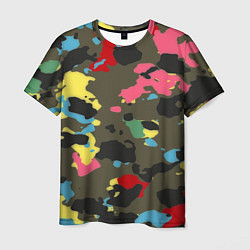 Мужская футболка Цветной камуфляж