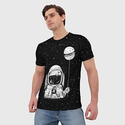 Футболка мужская Астронавт с шариком, цвет: 3D-принт — фото 2