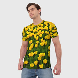 Футболка мужская Жёлтые тюльпаны, цвет: 3D-принт — фото 2