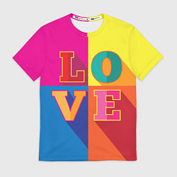 Футболка мужская Love three-dimensional letters, цвет: 3D-принт