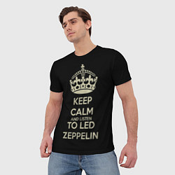 Футболка мужская Keep Calm & Led Zeppelin, цвет: 3D-принт — фото 2