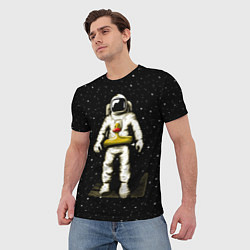 Футболка мужская Космонавт с уточкой, цвет: 3D-принт — фото 2