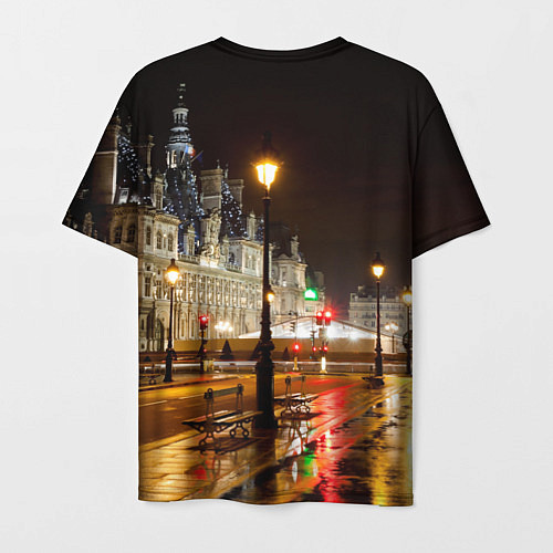Мужская футболка Night Paris / 3D-принт – фото 2