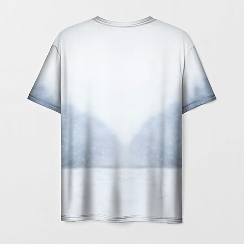Мужская футболка Лиса на снегу / 3D-принт – фото 2